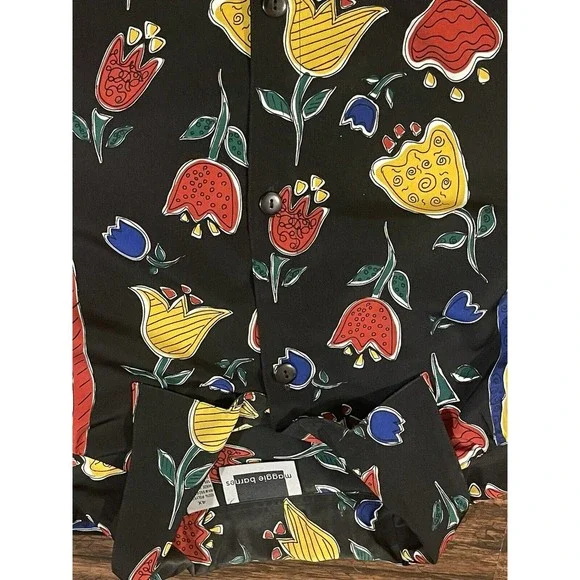 Maggie Barnes Womansn Button Down Blouse Top‎ 4x Floral Pattern Shirt - Picture 3 of 3